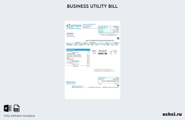 цифровая загрузка Индия Simpa Energy India Pvt. Образец счета за коммунальные ус